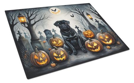 NEW Black Pug Spooky Halloween Glass Cutting Board Decorative Tempered Glass Kitchen Cutting and Serving Board Large Size Chopping Board