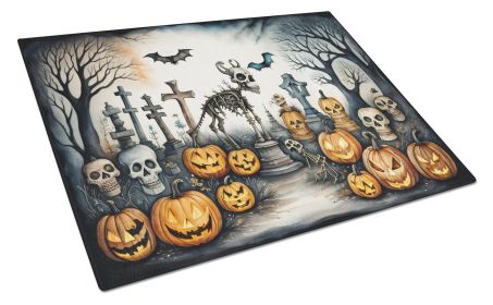 NEW Pet Cemetery Spooky Halloween Glass Cutting Board Decorative Tempered Glass Kitchen Cutting and Serving Board Large Size Chopping Board