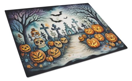 NEW Day of the Dead Spooky Halloween Glass Cutting Board Decorative Tempered Glass Kitchen Cutting and Serving Board Large Size Chopping Board