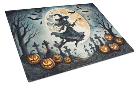 NEW Flying Witch Spooky Halloween Glass Cutting Board Decorative Tempered Glass Kitchen Cutting and Serving Board Large Size Chopping Board