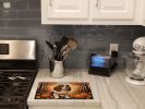 NEW Cavalier Spaniel Fall Glass Cutting Board Decorative Tempered Glass Kitchen Cutting and Serving Board Large Size Chopping Board