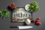 NEW Dancing Skeletons Spooky Halloween Glass Cutting Board Decorative Tempered Glass Kitchen Cutting and Serving Board Large Size Chopping Board