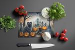 NEW Keeshond Spooky Halloween Glass Cutting Board Decorative Tempered Glass Kitchen Cutting and Serving Board Large Size Chopping Board