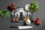 NEW Black Pug Spooky Halloween Glass Cutting Board Decorative Tempered Glass Kitchen Cutting and Serving Board Large Size Chopping Board