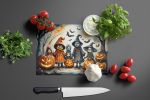 NEW Trick or Treaters Spooky Halloween Glass Cutting Board Decorative Tempered Glass Kitchen Cutting and Serving Board Large Size Chopping Board