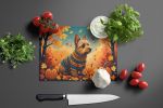 NEW Australian Terrier Terrier Fall Glass Cutting Board Decorative Tempered Glass Kitchen Cutting and Serving Board Large Size Chopping Board