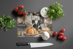 NEW Poodle Fall Kitchen Pumpkins Glass Cutting Board Decorative Tempered Glass Kitchen Cutting and Serving Board Large Size Chopping Board