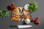 NEW Boston Terrier Fall Glass Cutting Board Decorative Tempered Glass Kitchen Cutting and Serving Board Large Size Chopping Board