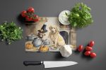 NEW Yellow Lab Fall Kitchen Pumpkins Glass Cutting Board Decorative Tempered Glass Kitchen Cutting and Serving Board Large Size Chopping Board