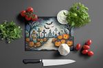 NEW Day of the Dead Spooky Halloween Glass Cutting Board Decorative Tempered Glass Kitchen Cutting and Serving Board Large Size Chopping Board