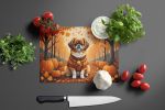 NEW Tibetan Spaniel Fall Glass Cutting Board Decorative Tempered Glass Kitchen Cutting and Serving Board Large Size Chopping Board