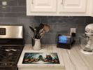 NEW Krampus The Christmas Demon Spooky Halloween Glass Cutting Board Decorative Tempered Glass Kitchen Cutting and Serving Board Large Size Chopping B