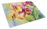 NEW Orchids in Watercolor Glass Cutting Board Decorative Tempered Glass Kitchen Cutting and Serving Board Large Size Chopping Board