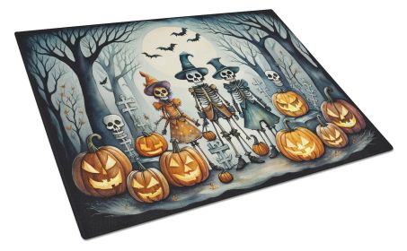 NEW Calacas Skeletons Spooky Halloween Glass Cutting Board Decorative Tempered Glass Kitchen Cutting and Serving Board Large Size Chopping Board (default: default)