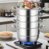 Multi Tiers Kitchen Pan Cookware Stainless Steel Steamer Set