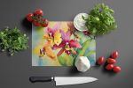 NEW Orchids in Watercolor Glass Cutting Board Decorative Tempered Glass Kitchen Cutting and Serving Board Large Size Chopping Board